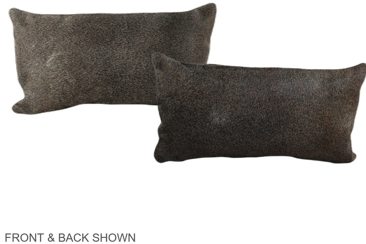 Grey with Beige 12"x22" Brazilian Cowhide Pillow #A38758 by Hudson Hides