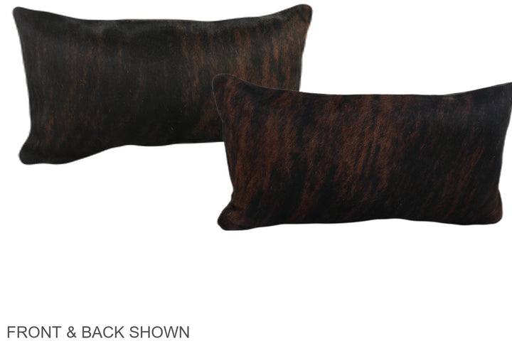 Dark Brindle 12"x22" Brazilian Cowhide Pillow #A38762 by Hudson Hides