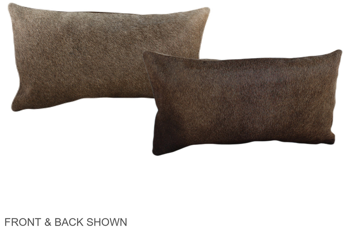 Grey with Beige Cowhide Pillow #A38771
