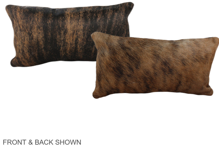 Dark Brindle 12"x22" Brazilian Cowhide Pillow #A38773 by Hudson Hides