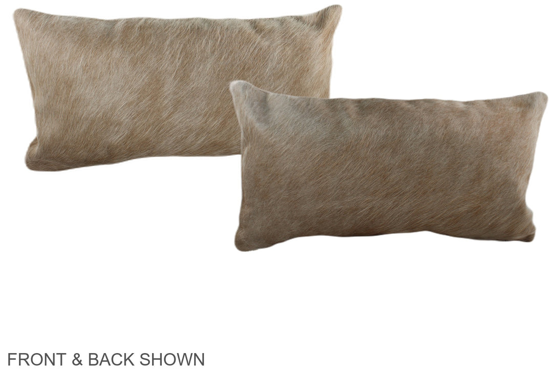 Champagne 12"x22" Brazilian Cowhide Pillow #A38776 by Hudson Hides