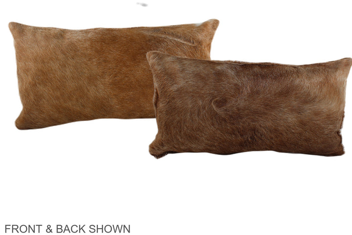 Solid Brown 12"x22" Brazilian Cowhide Pillow #A38785 by Hudson Hides
