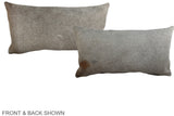 Grey with Beige 12"x22" Brazilian Cowhide Pillow #A38787 by Hudson Hides