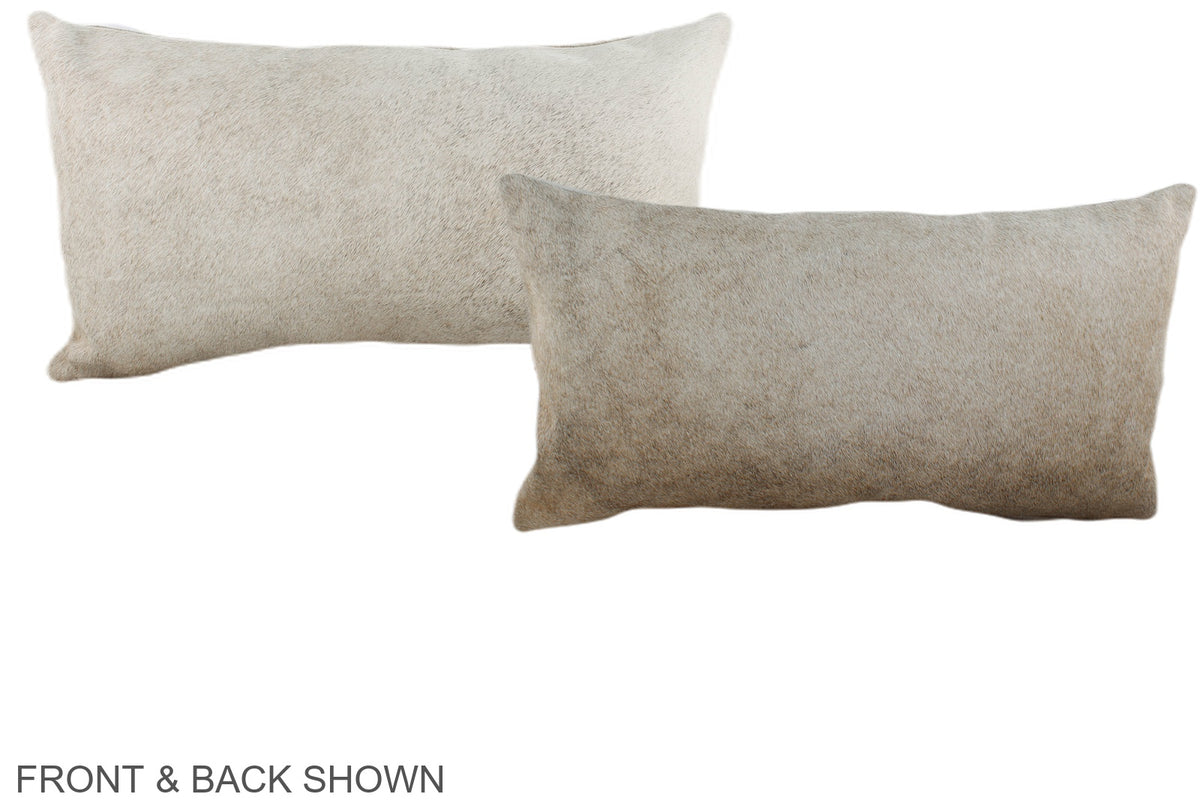 Grey with Beige Cowhide Pillow #A38789