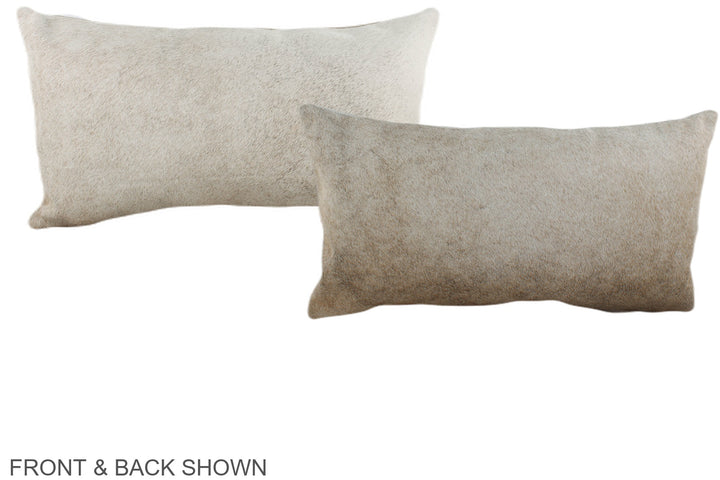 Grey with Beige 12"x22" Brazilian Cowhide Pillow #A38789 by Hudson Hides