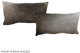 Grey with Beige 12"x22" Brazilian Cowhide Pillow #A38796 by Hudson Hides