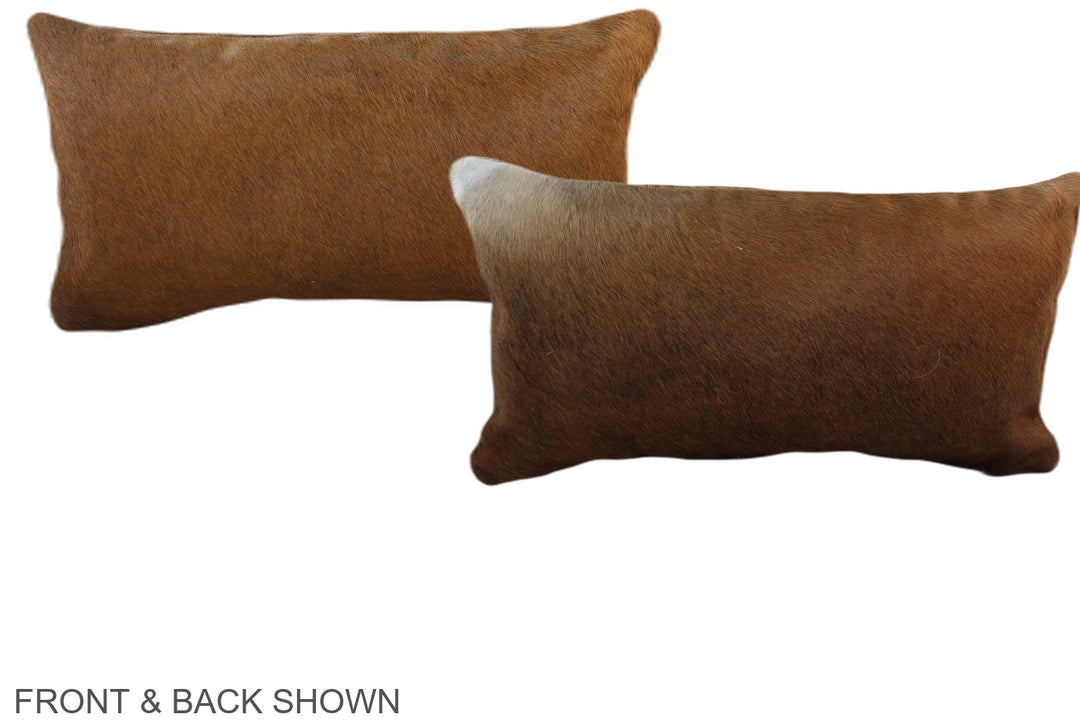 Solid Brown 12"x22" Brazilian Cowhide Pillow #A38797 by Hudson Hides