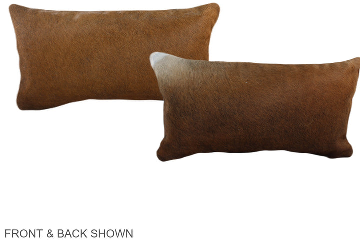 Solid Brown 12"x22" Brazilian Cowhide Pillow #A38797 by Hudson Hides