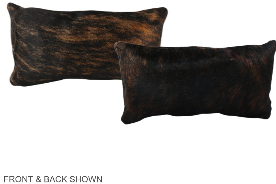 Dark Brindle 12"x22" Brazilian Cowhide Pillow #A38798 by Hudson Hides