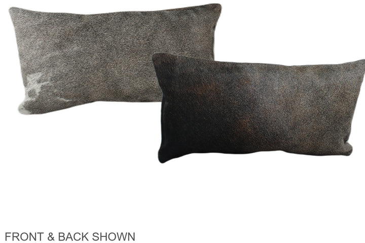Grey with Beige 12"x22" Brazilian Cowhide Pillow #A38805 by Hudson Hides