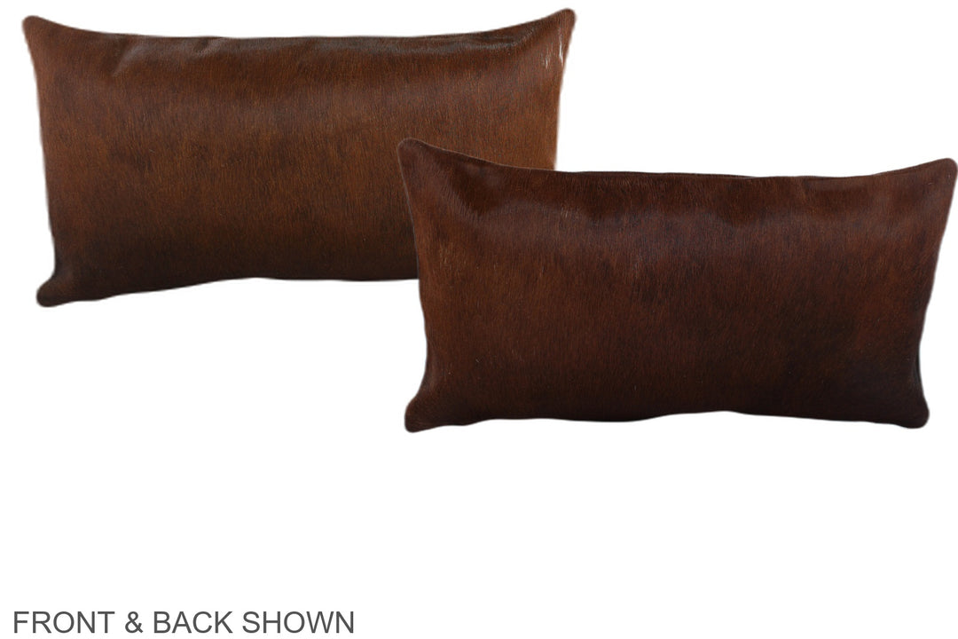 Solid Brown 12"x22" Brazilian Cowhide Pillow #A38808 by Hudson Hides