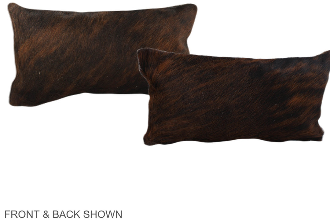 Dark Brindle 12"x22" Brazilian Cowhide Pillow #A38812 by Hudson Hides