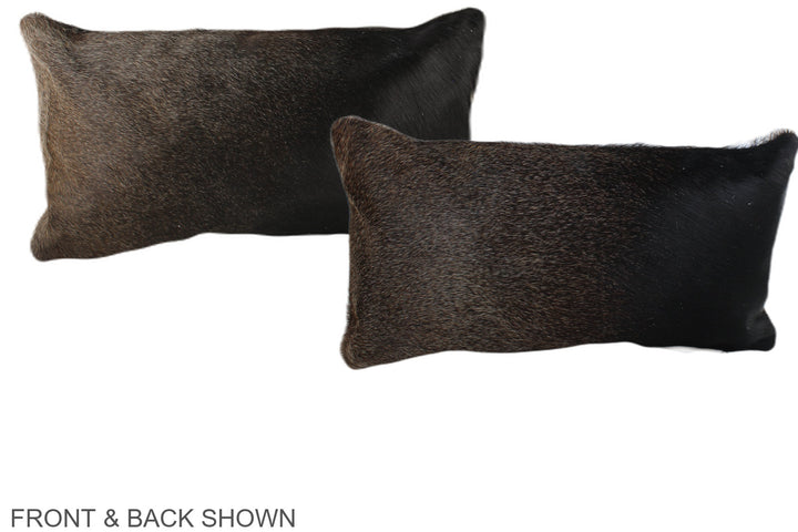 Grey with Beige 12"x22" Brazilian Cowhide Pillow #A38813 by Hudson Hides