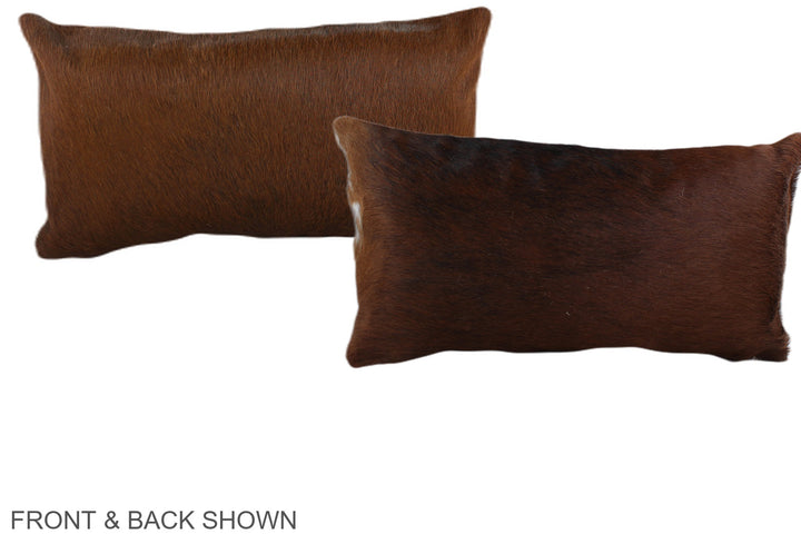 Solid Brown 12"x22" Brazilian Cowhide Pillow #A38819 by Hudson Hides
