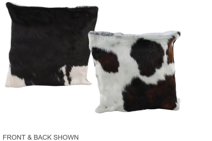 Tricolor 16"x16" Brazilian Cowhide Pillow #A38892 by Hudson Hides
