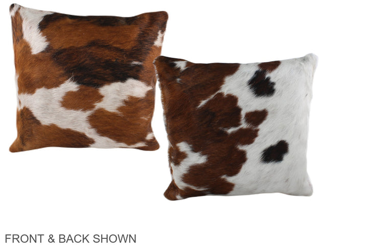 Tricolor 16"x16" Brazilian Cowhide Pillow #A38893 by Hudson Hides