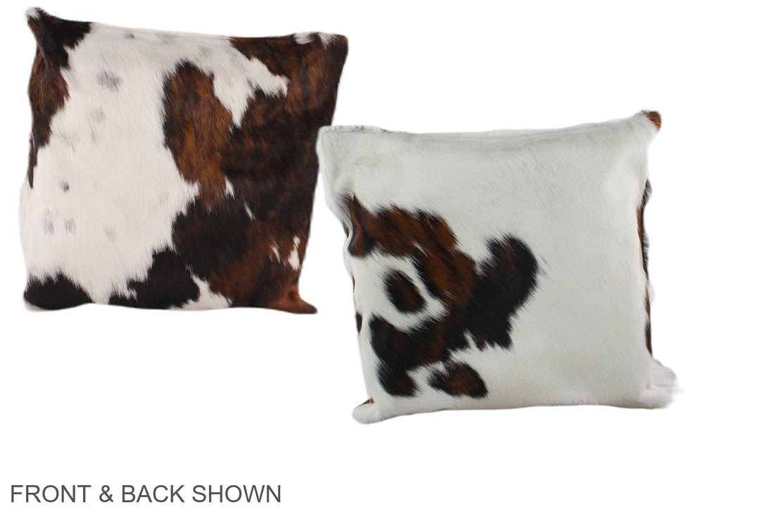 Tricolor 16"x16" Brazilian Cowhide Pillow #A38905 by Hudson Hides