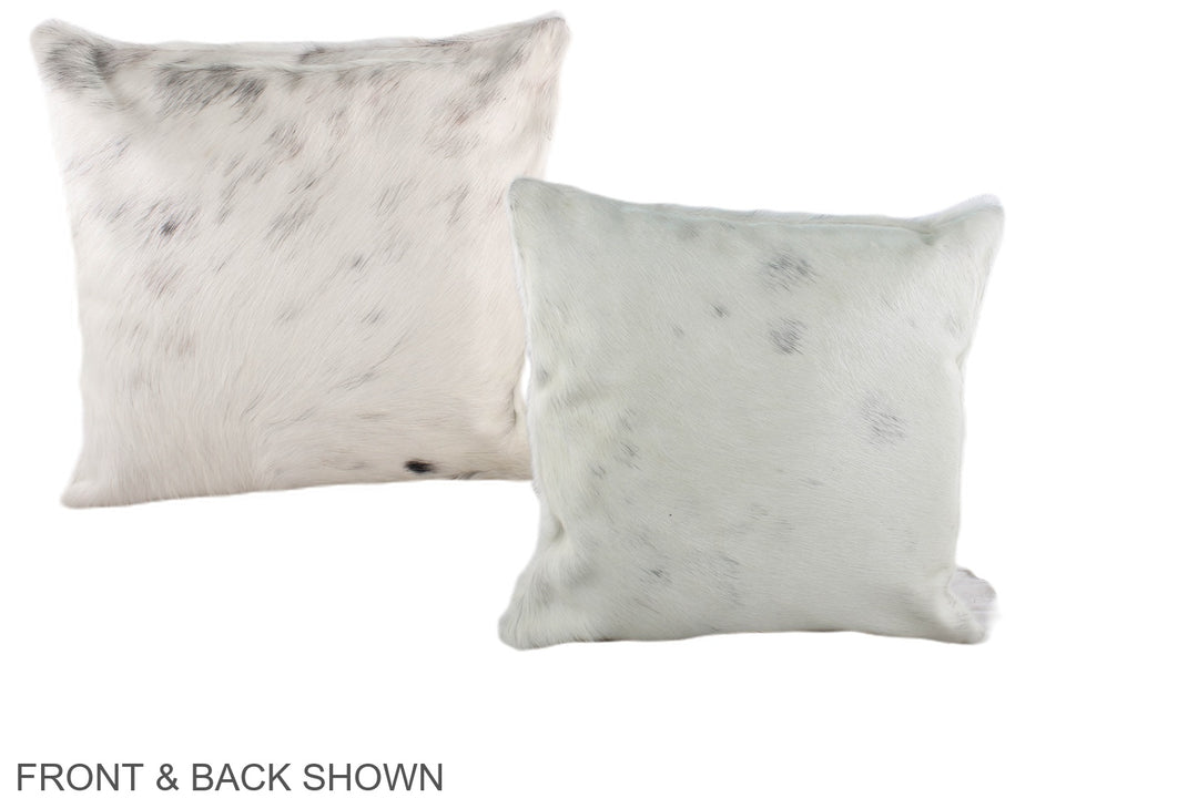 Grey with White 16"x16" Brazilian Cowhide Pillow #A38908 by Hudson Hid