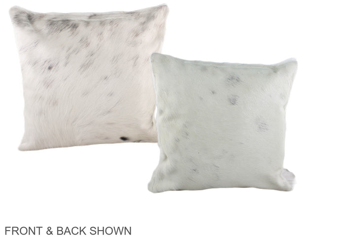 Grey with White 16"x16" Brazilian Cowhide Pillow #A38908 by Hudson Hides
