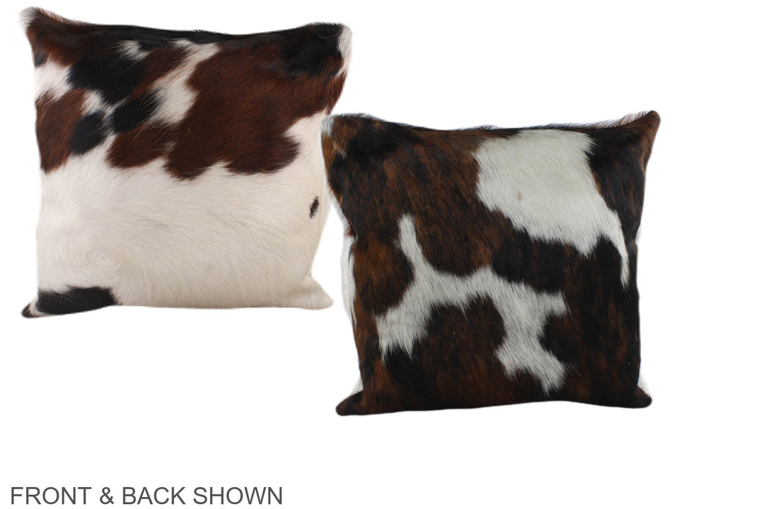 Tricolor 16"x16" Brazilian Cowhide Pillow #A38911 by Hudson Hides