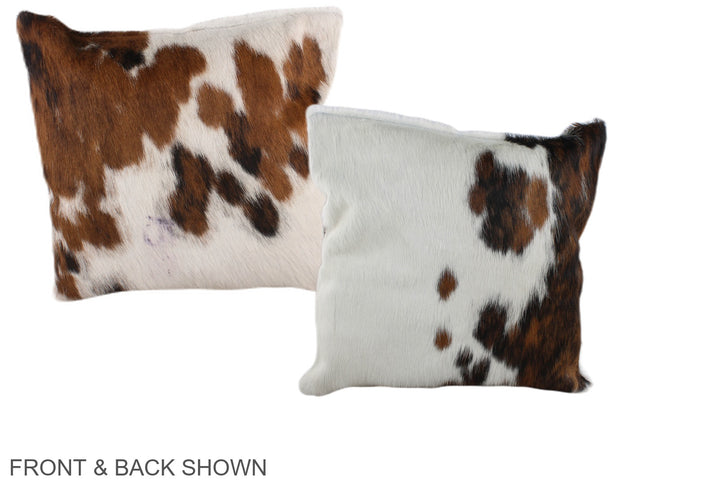 Tricolor 16"x16" Brazilian Cowhide Pillow #A38920 by Hudson Hides