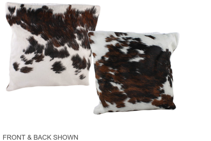 Tricolor 16"x16" Brazilian Cowhide Pillow #A38921 by Hudson Hides