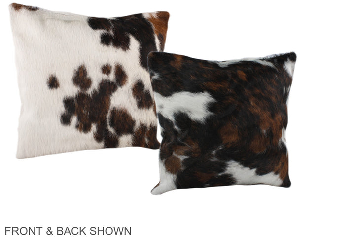 Tricolor 16"x16" Brazilian Cowhide Pillow #A38923 by Hudson Hides