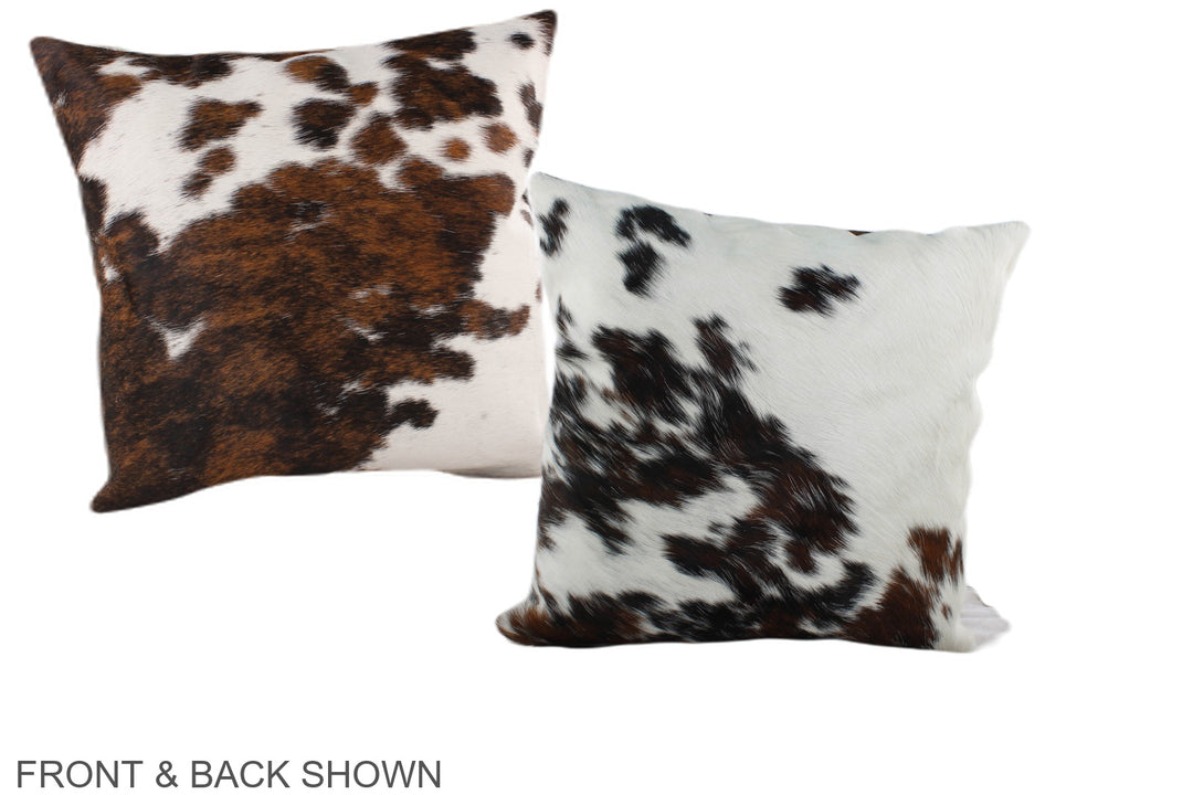 Tricolor 16"x16" Brazilian Cowhide Pillow #A38924 by Hudson Hides