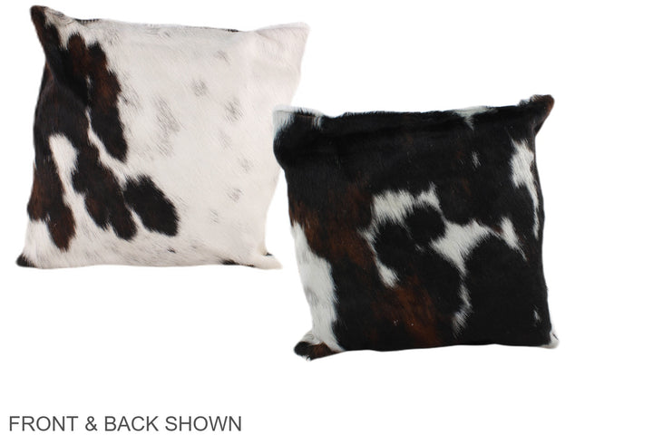 Tricolor 16"x16" Brazilian Cowhide Pillow #A38926 by Hudson Hides
