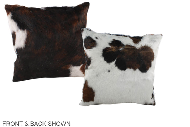 Tricolor 16"x16" Brazilian Cowhide Pillow #A38929 by Hudson Hides