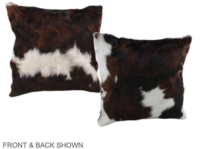 Tricolor 16"x16" Brazilian Cowhide Pillow #A38930 by Hudson Hides