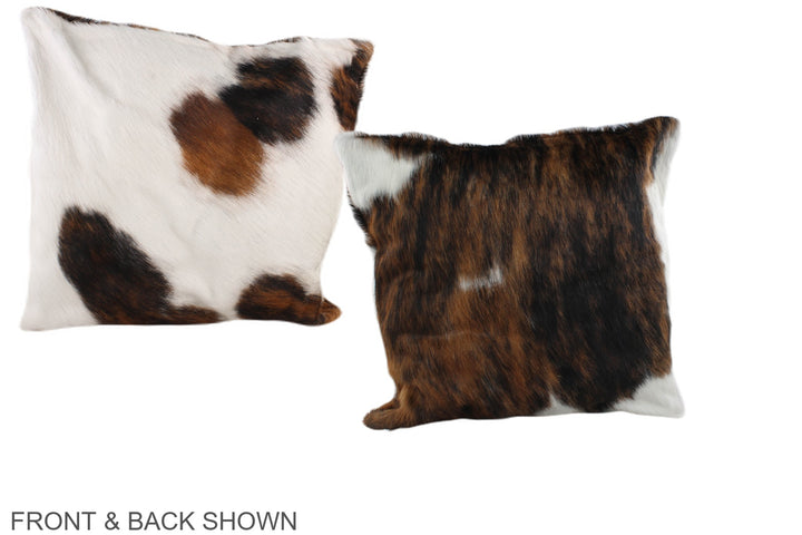 Tricolor 16"x16" Brazilian Cowhide Pillow #A38931 by Hudson Hides