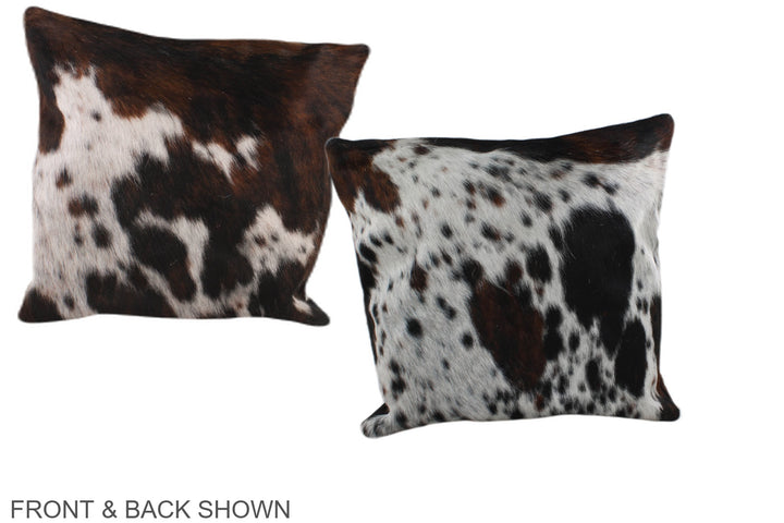 Tricolor 16"x16" Brazilian Cowhide Pillow #A38933 by Hudson Hides