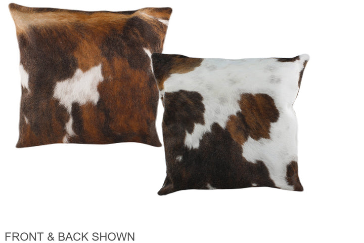 Tricolor 16"x16" Brazilian Cowhide Pillow #A38940 by Hudson Hides