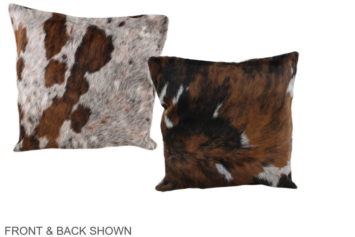 Tricolor 16"x16" Brazilian Cowhide Pillow #A38943 by Hudson Hides