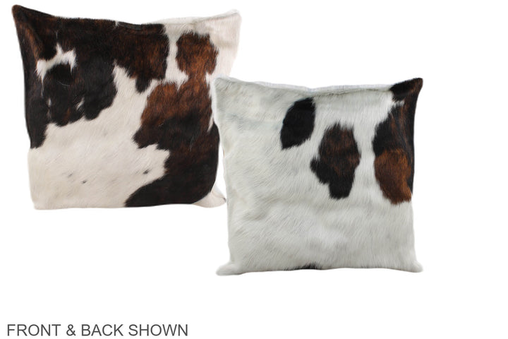 Tricolor 16"x16" Brazilian Cowhide Pillow #A38950 by Hudson Hides