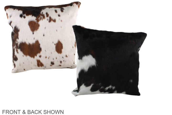 Tricolor 16"x16" Brazilian Cowhide Pillow #A38951 by Hudson Hides