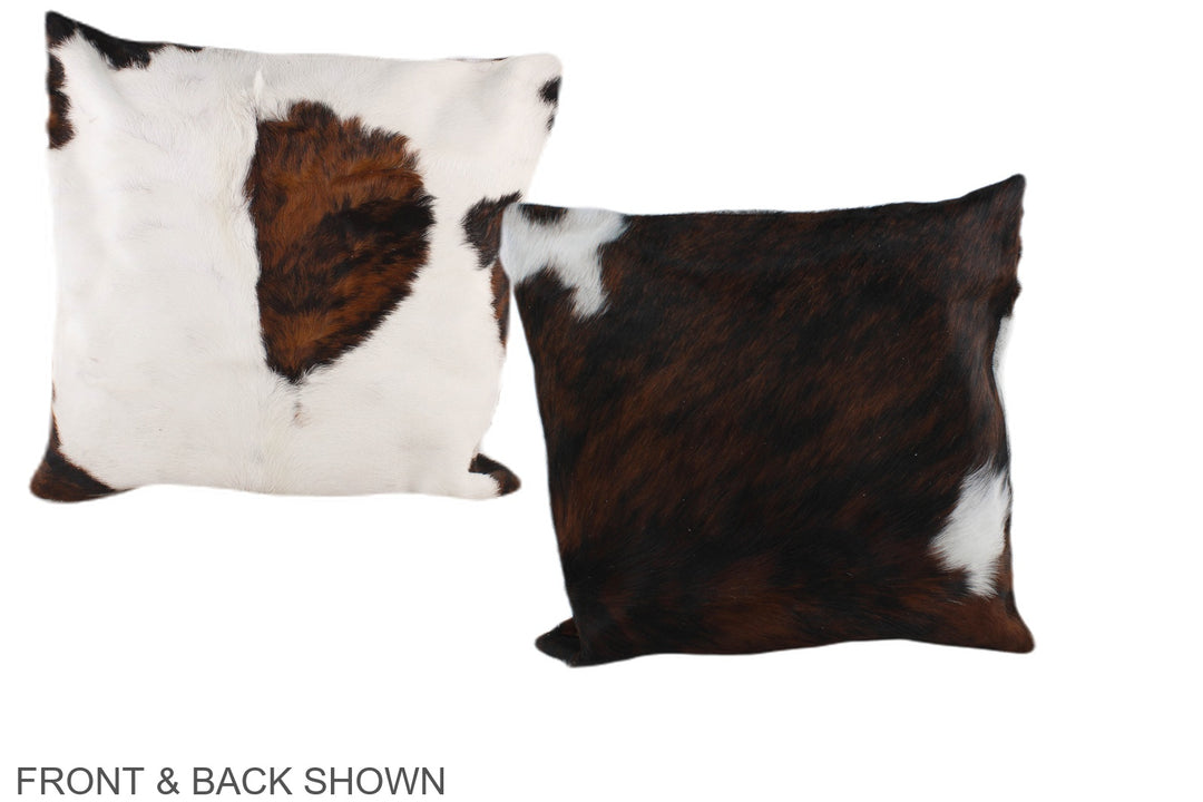 Tricolor 16"x16" Brazilian Cowhide Pillow #A38952 by Hudson Hides