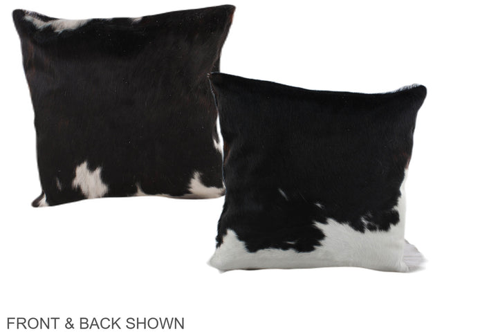 Black and White 16"x16" Brazilian Cowhide Pillow #A38955 by Hudson Hides