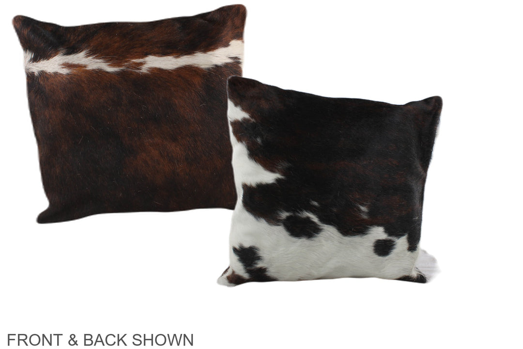 Tricolor 16"x16" Brazilian Cowhide Pillow #A38956 by Hudson Hides