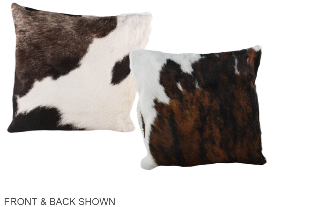 Tricolor 16"x16" Brazilian Cowhide Pillow #A38958 by Hudson Hides