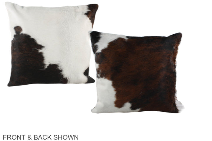 Tricolor 16"x16" Brazilian Cowhide Pillow #A38972 by Hudson Hides