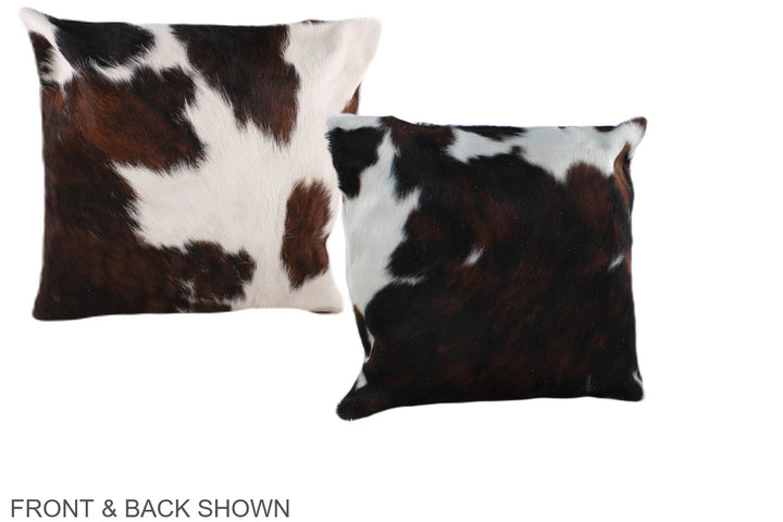 Tricolor 16"x16" Brazilian Cowhide Pillow #A38997 by Hudson Hides