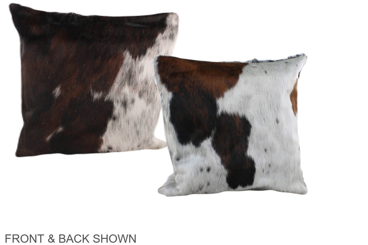 Tricolor 16"x16" Brazilian Cowhide Pillow #A39001 by Hudson Hides