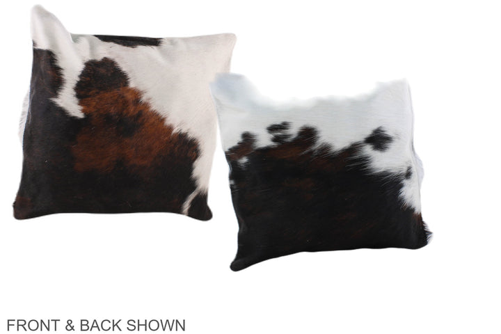 Tricolor 16"x16" Brazilian Cowhide Pillow #A39005 by Hudson Hides