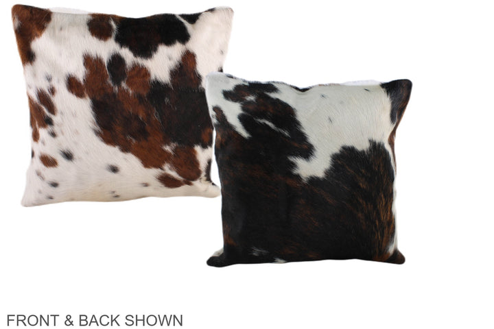 Tricolor 16"x16" Brazilian Cowhide Pillow #A39016 by Hudson Hides