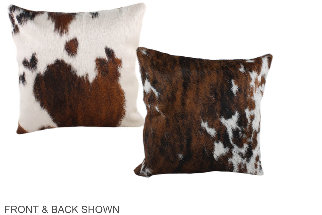 Tricolor 16"x16" Brazilian Cowhide Pillow #A39017 by Hudson Hides