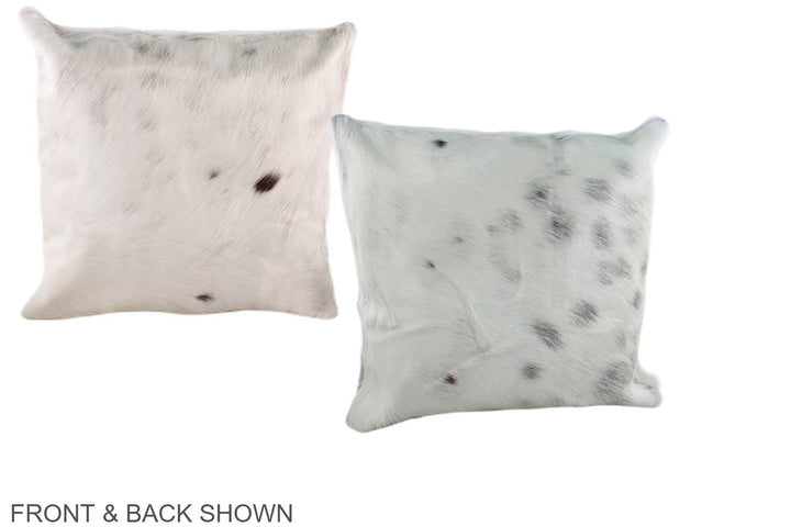Grey with White 16"x16" Brazilian Cowhide Pillow #A39021 by Hudson Hides