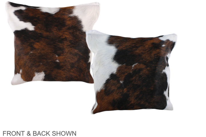 Tricolor 16"x16" Brazilian Cowhide Pillow #A39028 by Hudson Hides