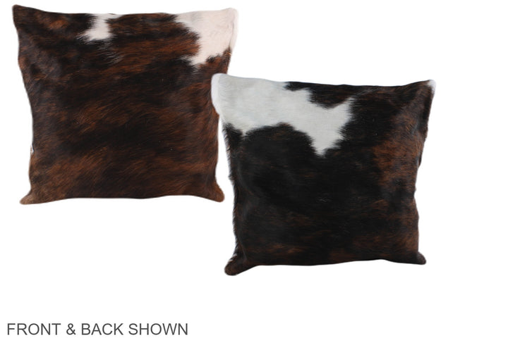 Tricolor 16"x16" Brazilian Cowhide Pillow #A39033 by Hudson Hides
